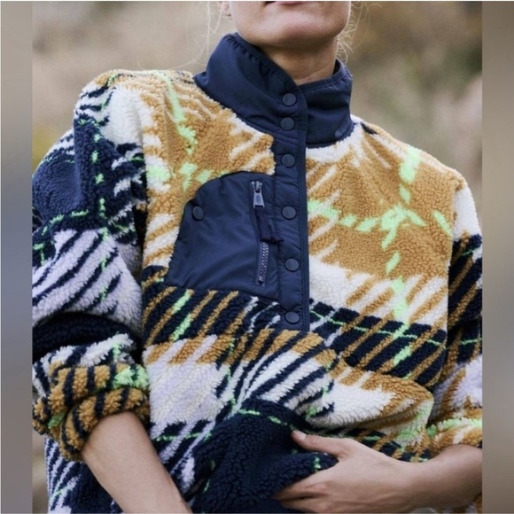 Plaid Fleece Pullover Jacket NWT Hit the Slopes Fleece - Picture 3 of 5